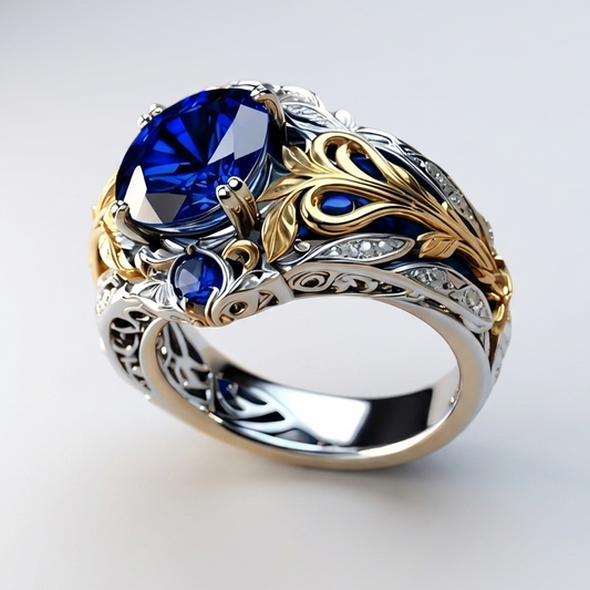 Anello Blu Royal e Oro
