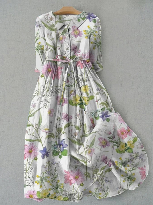 Abito Dahlia – Abito Femminile A-Line Floreale Vintage per il Comfort Estivo