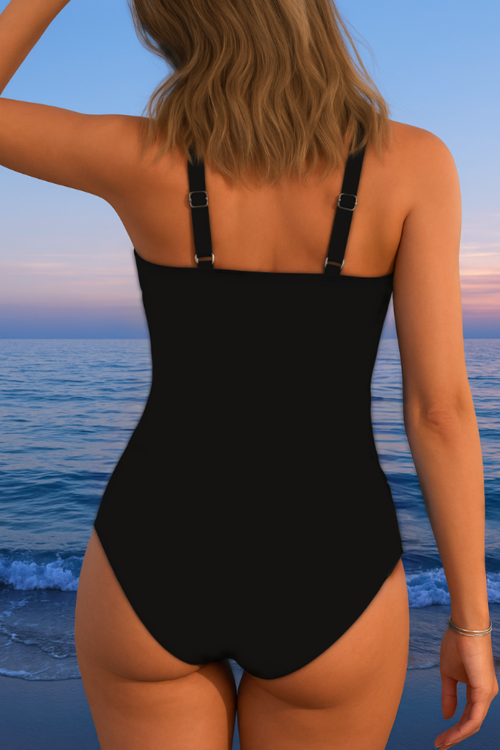 Costume Intero Luxe con Scollo a Incrocio e Stampa Colorata