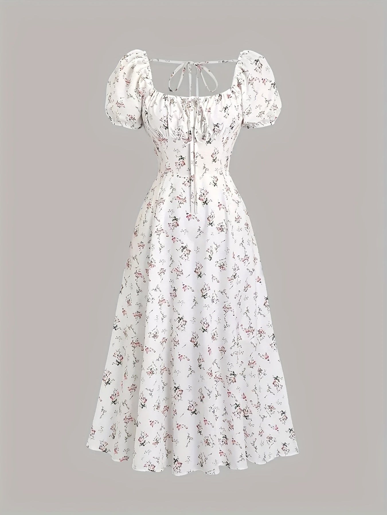 Delicate Cherry Blossom Midi Dress
