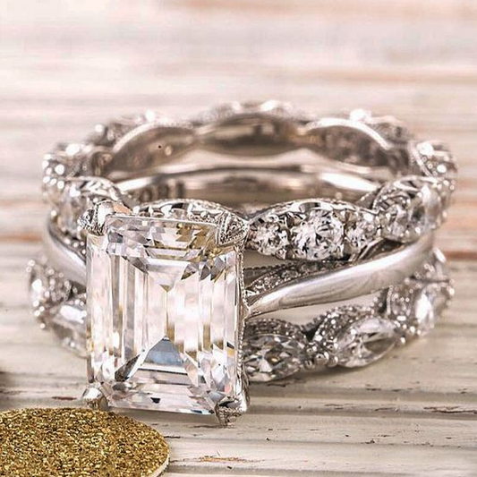 Anello Vintage a Strati Scintillanti - Argento